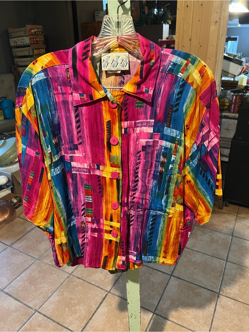 Vibrant Multicolor Button-Up Hawaii Set